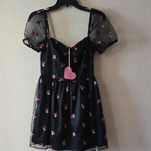 Sugar Thrillz Black Floral Mini Dress